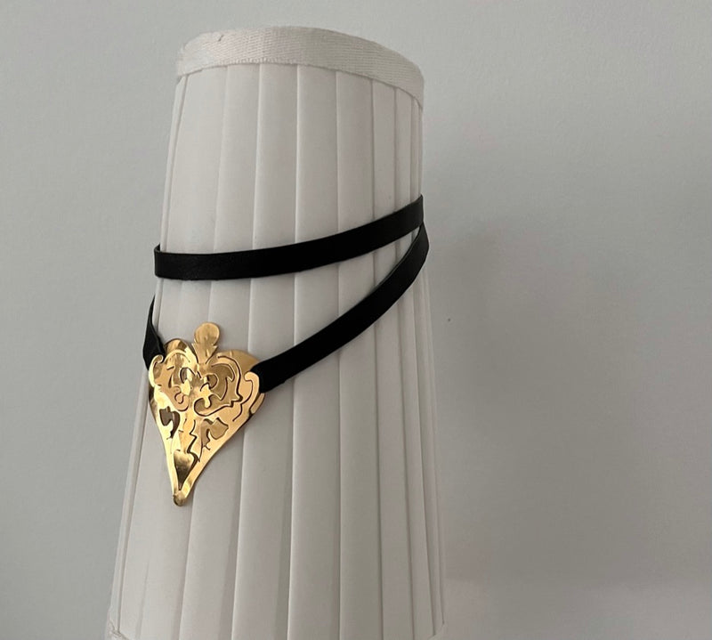 Collar Corazón Calado Baño de Oro - 30%