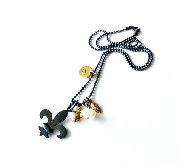 Collar Flor de Lis & Mini Charms