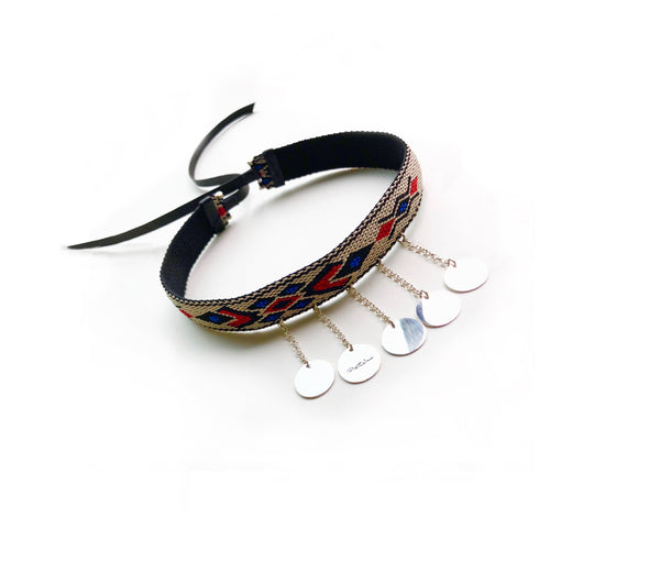 Choker Monedas & Grecas blanco - 50%